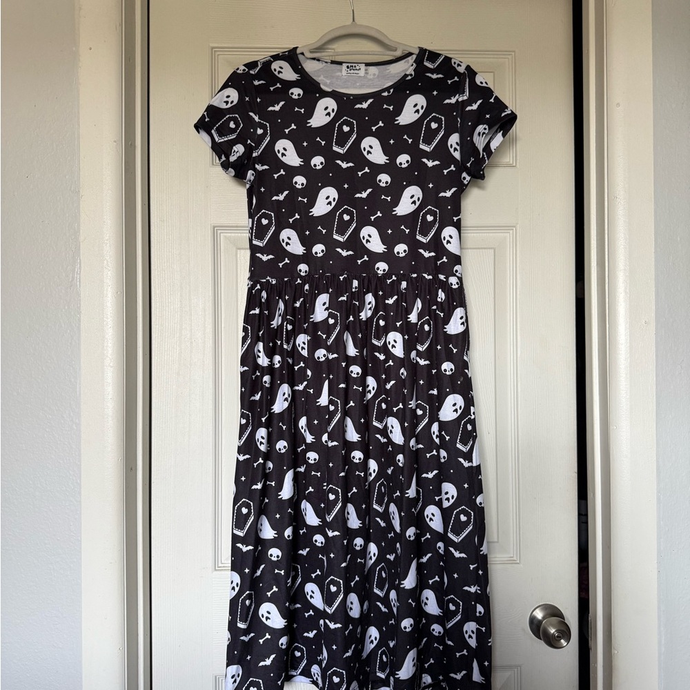 Em & Sprout Ghost Print Midi Dress